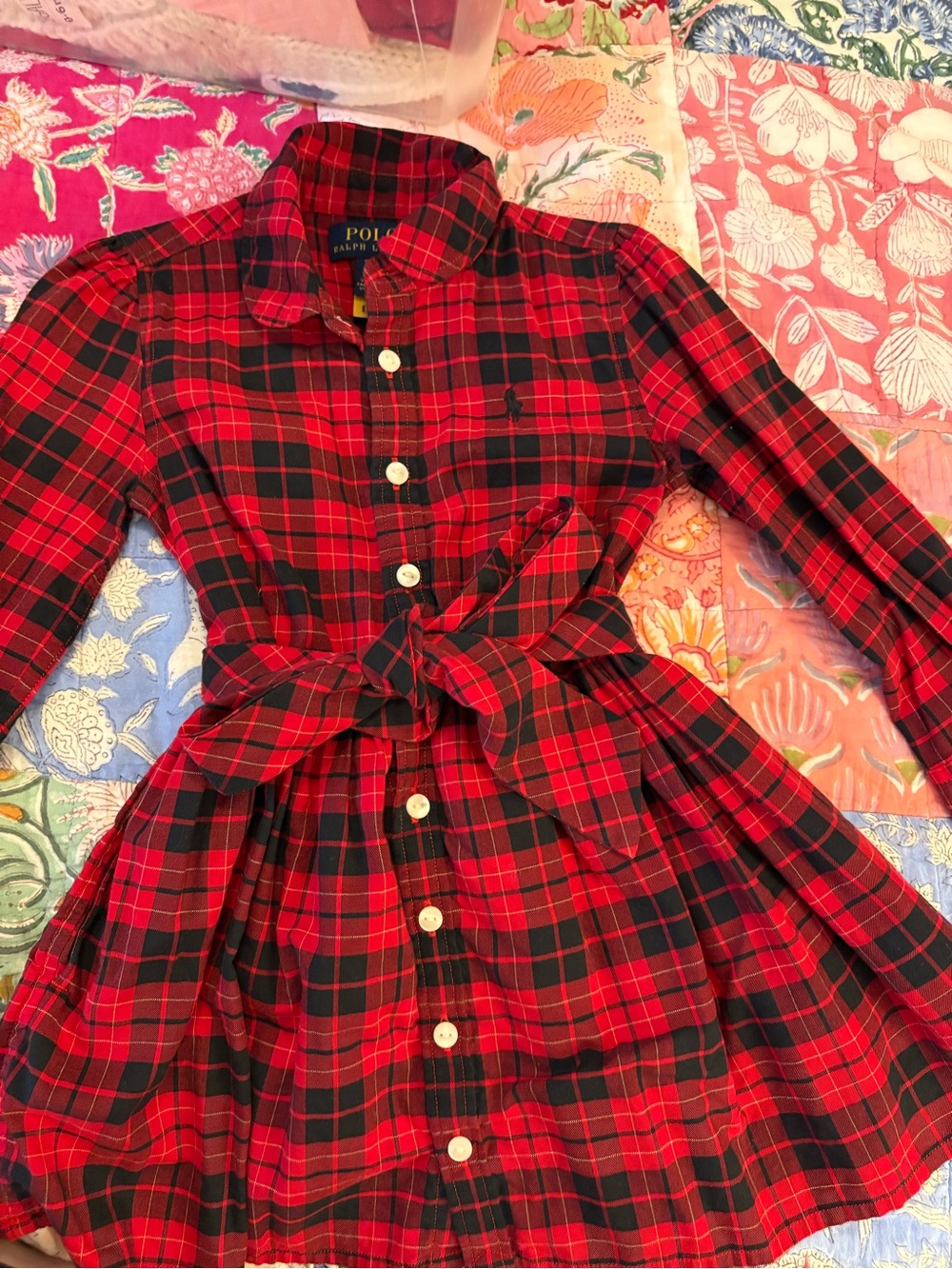 Polo Ralph Lauren Tartan Plaid Collared Dress